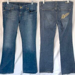 Guess Daredevil Bootcut Low Rise Vintage Woman’s Medium Wash Dark Jeans Size 31
